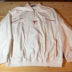 Nike Team Texas Longhorns Quarter Zip Windbreaker White XXL  Mens Pullover